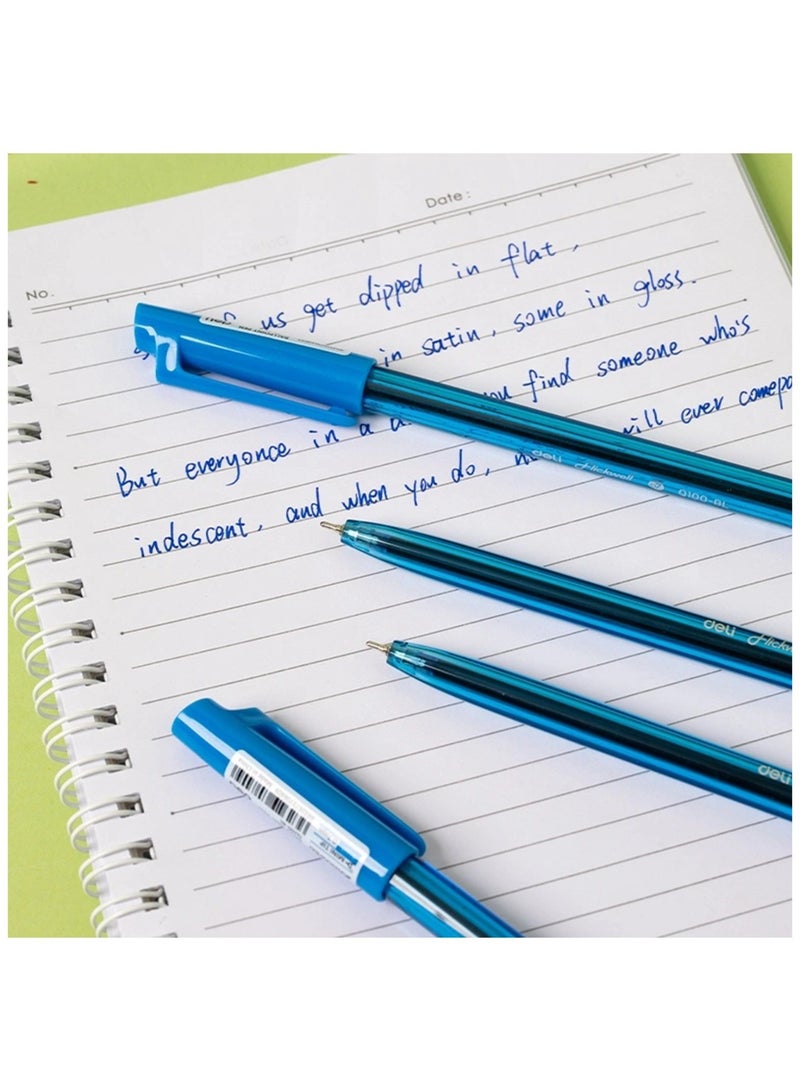 Deli 12-Piece Flickwell Ballpoint Pen 0.7mm Mini Tip Blue Ink  - Image 5