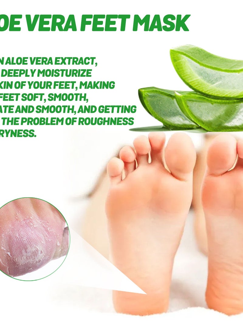 EELHOE Aloe Vera Foot Mask – Exfoliates, Softens & Brightens with Aloe Extract & Carbomer (1 Pair) - Image 5