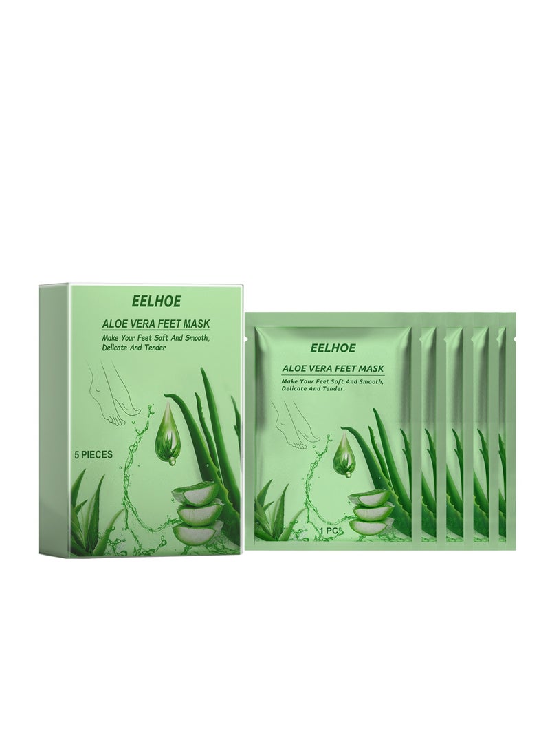 EELHOE Aloe Vera Foot Mask – Exfoliates, Softens & Brightens with Aloe Extract & Carbomer (1 Pair) - Image 1