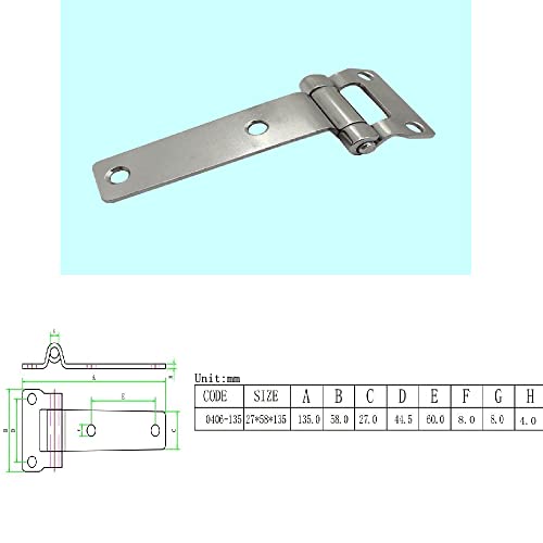NRC&XRC 2Pack Stainless Steel 304 T-Shape Door Hatch Hinge 5.4”(135mm) for Container Vans Caravans Polish Marine Boat Hardware Counter Back Flap Hinges - Image 3