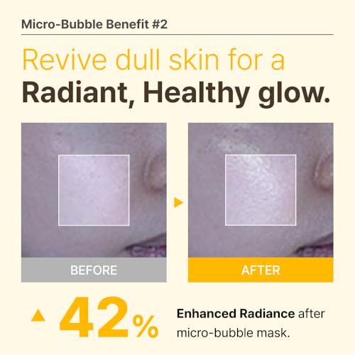 MENOKIN 30 Seconds Quick Bubble Mask [BRIGHT] - [Vitamin C] [Glutathione & Niacinamide] in Micro-bubbles for Dark Spots, Uneven Skin Tone, Korean Skin Care Essential, 70 Uses, 3.21 fl.oz - Image 5