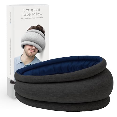 OSTRICH PILLOW Ostrichpillow Light Commuting, Travel Pillow & Power Nap Pillow - Premium Comfort & Lightweight, Adjustable to Your Head, Small & Versatile (Sleepy Blue) - Image 1
