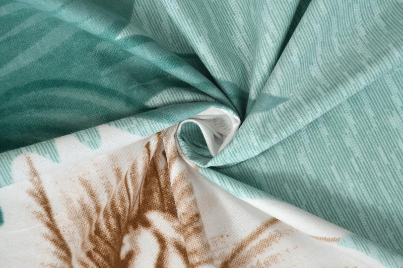 VAS COLLECTIONS Premium 3D Printed 144 TC Microfiber Single Bedsheet with 1 Pillow Covers (220X152 cm) Light Green - Image 2