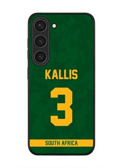 Rugged Black Edge Case for Samsung Galaxy S23 5G, Slim fit Soft Case Flexible thin Cover - Player Name - Jacques Kallis, Jersey Number- 3