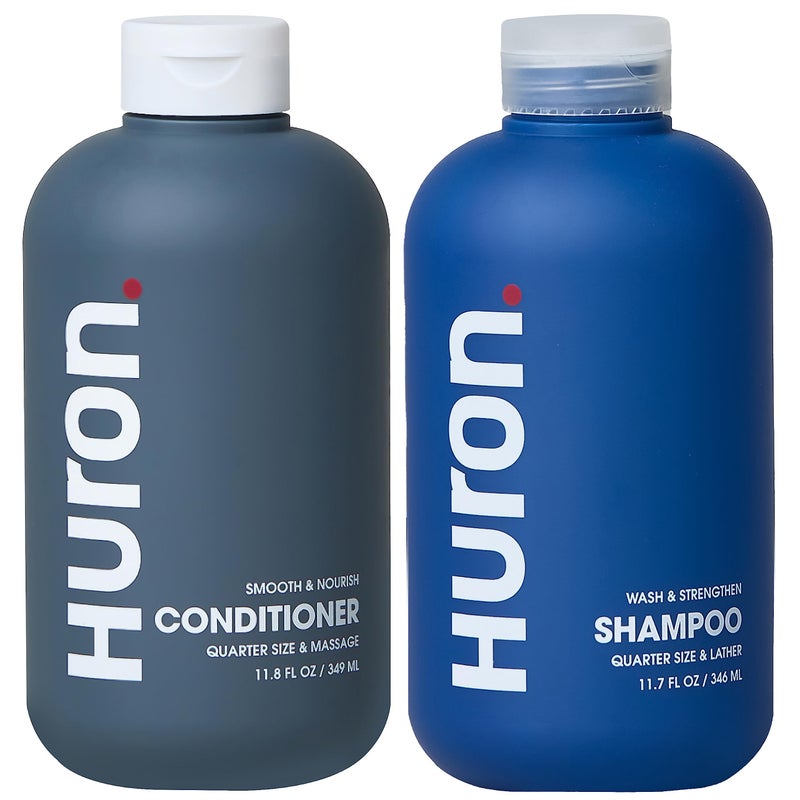 Huron Hair Duo  Nourishing Shampoo  Conditioner Set for Men  Cleanse Strengthen  Hydrate  SulfateFree ParabenFree Vegan  Designed for Daily Use on All Hair Types 2 Pack