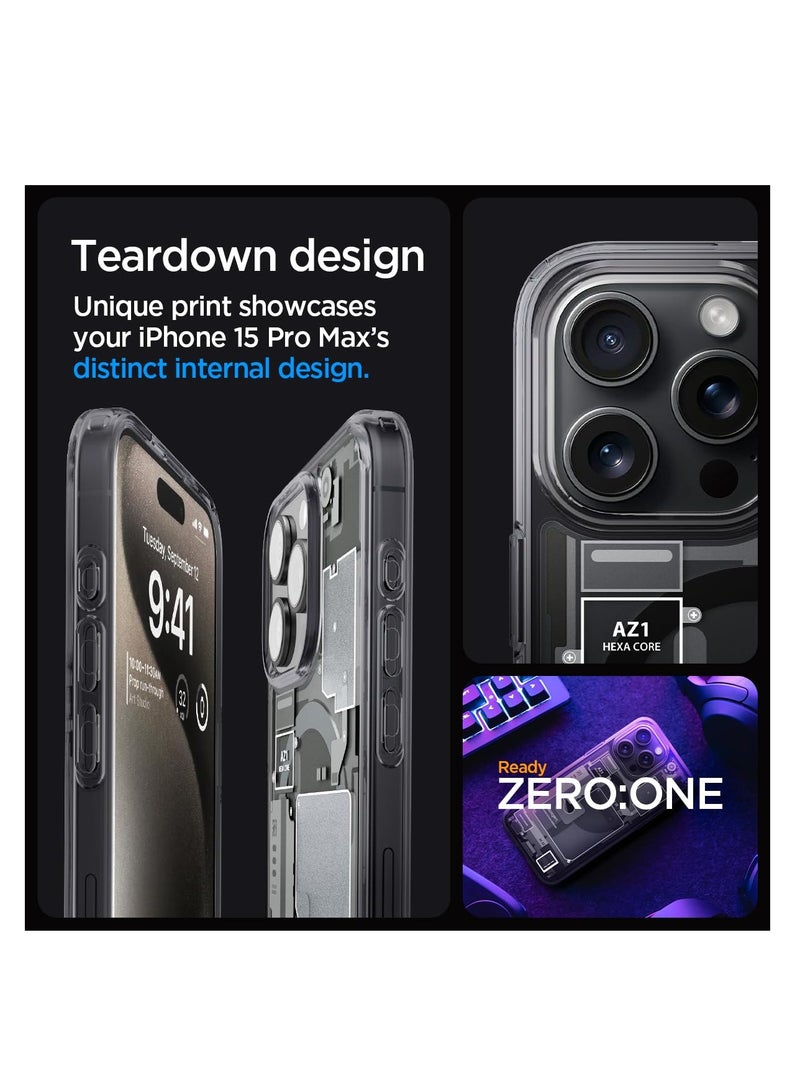 SYOSI Magnetic Shockproof for iPhone 15 Pro Max Case, Camera Protection & Military Grade Drop Tested, Compatible with MagSafe, Sturdy Kickstand Frosted iPhone 15 Pro Max Phone Case, Black Titanium - Image 3