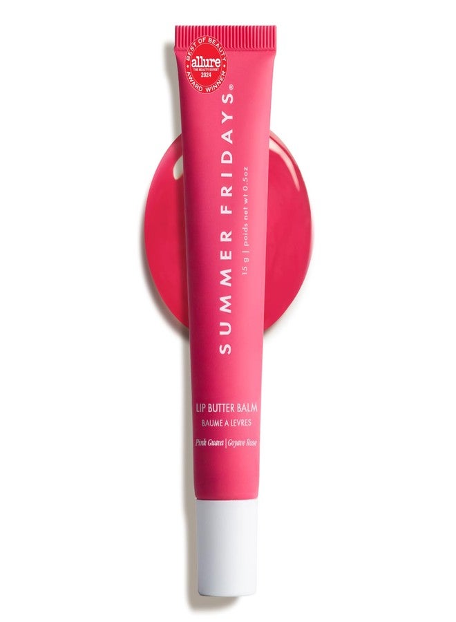 Summer Fridays Lip Butter Balm - Moisturizing Lip Gloss for Instant Shine + Sheer Color - With Nourishing Shea Butter - Everyday Makeup + Skin Care Summer Essentials - Vegan - Pink Guava (.5 Oz) - Image 1
