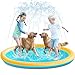 SLOOSH 72 NonSlip Splash Pad Sprinkler Outdoor Water Play Toys Backyard Fountain Mat for Toddlers Kids Dogs Thickened Sprinkler Outside Pool Party Durable for Girls Boys Pets 72in OrangeBlue - Image 3