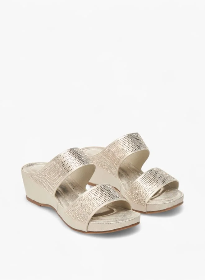 فلورا بيلا من شو إكسبرس صنادل نسائية سهلة الارتداء بكعب ويدج مزخرف