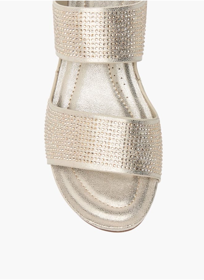 Flora Bella By Shoexpress Womens Embellished Slip-On Sandals With Wedge Heels  - Image 4