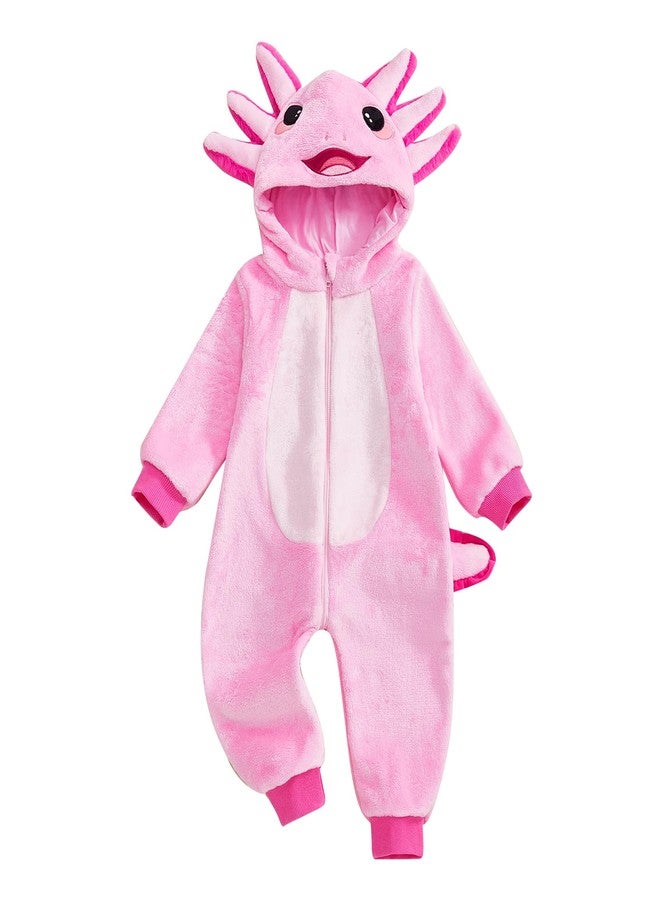 BemeyourBBs Baby Halloween Costume Unisex Baby Boy Girl Animal Costumes Long Sleeve Romper Jumpsuits Cosplay Party Outfits (Dinosaur Pink, 9-12 Months) - Image 1