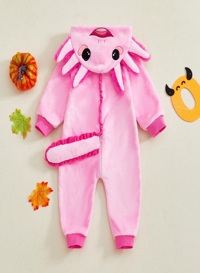 BemeyourBBs Baby Halloween Costume Unisex Baby Boy Girl Animal Costumes Long Sleeve Romper Jumpsuits Cosplay Party Outfits (Dinosaur Pink, 9-12 Months) - Image 5