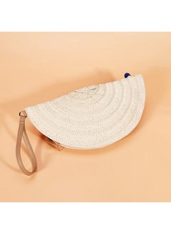 QTKJ Bohemian Straw Beach Bag Clutch Purses Colorful Fur Balls And Tassels Handmade Woven Purse Tassel Handbags For Vacation Travel  - Image 3