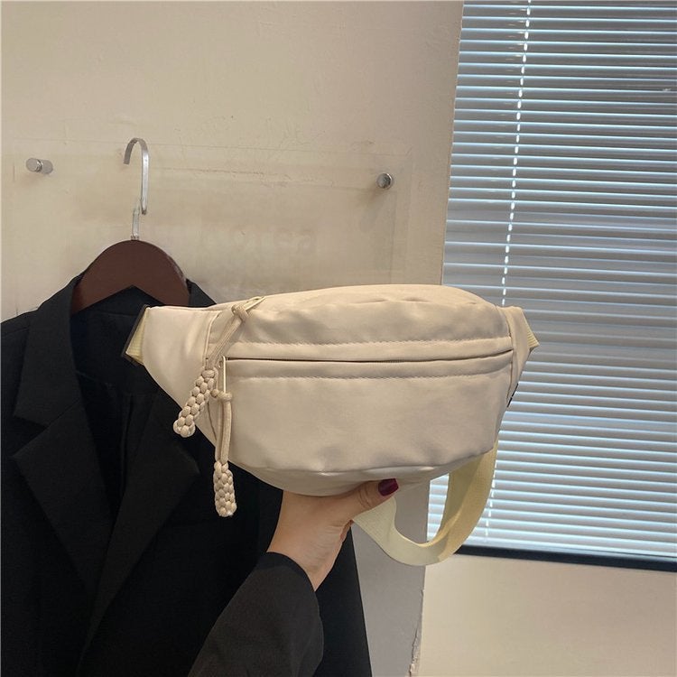 2023 Korean Simple Nylon Womens Mini Bag Shoulder Sling White White