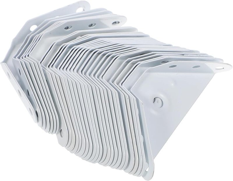 30 قطعة من دعامات الزوايا الفولاذية المقاومة للصدأ البيضاء - أقواس رفوف متينة للأثاث والخزائن - Image 2