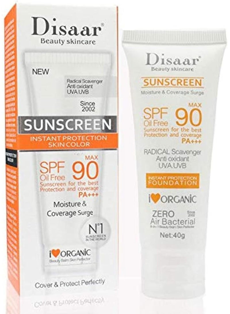 Disaar Sunscreen Instant Protection Skin Color SPF 90 - 40g - Image 1