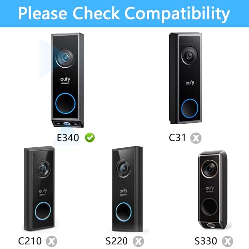 OkeMeeo Adjustable 0-35 Degree Doorbell Angle Mount for eufy Security Video Doorbell E340 (Black) - Image 2