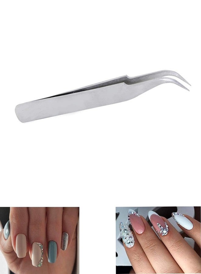 TECHDELIVERS® Multipurpose Stainless Steel Tweezer Set for Eyelash Extensions, False Eye Lashes, Nail Art - Manicure Pedicure Tool - Image 3