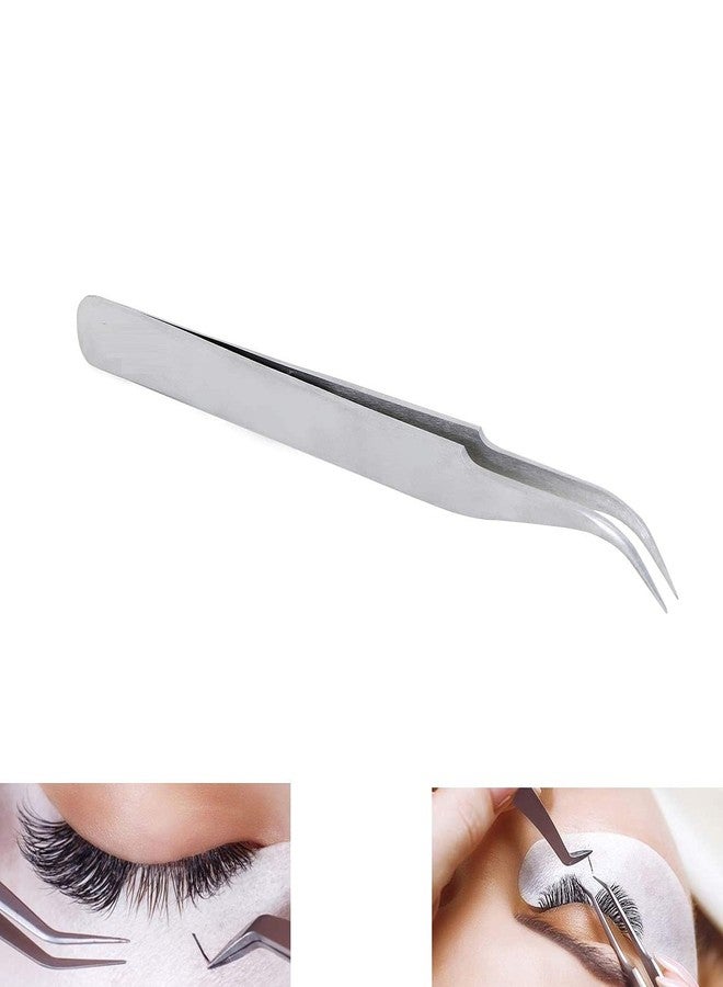 TECHDELIVERS® Multipurpose Stainless Steel Tweezer Set for Eyelash Extensions, False Eye Lashes, Nail Art - Manicure Pedicure Tool - Image 2