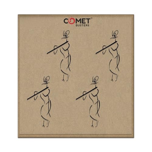 Comet Busters Temporary Body Tattoo Spiritual Krishna Sticker (4 Tattoos) (BT070) - Image 1