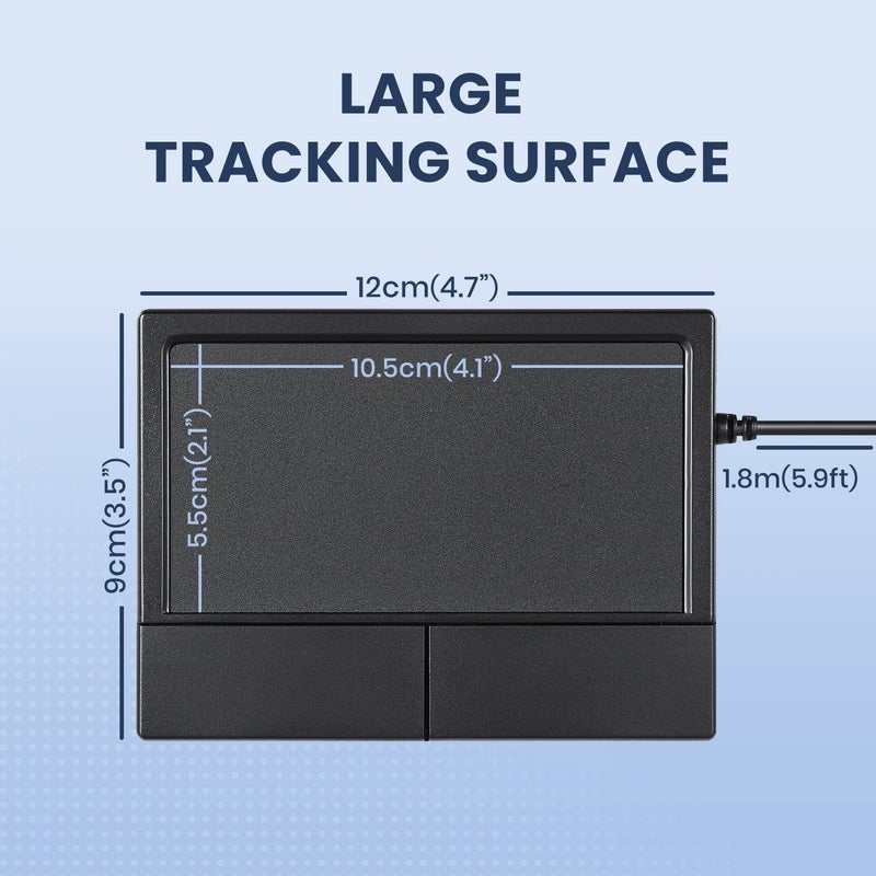 Perixx Perixx PERIPAD-504 Wired USB Touchpad, Portable Trackpad for Desktop and Laptop User, Large Size,Big  - Image 5
