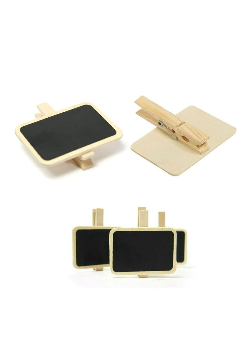 Oasisgalore 10 pc Mini Retangle Hanging Chalkboard with Wooden Blackboard Clip for Message Board Signs Wedding Birthday Party  - Image 3