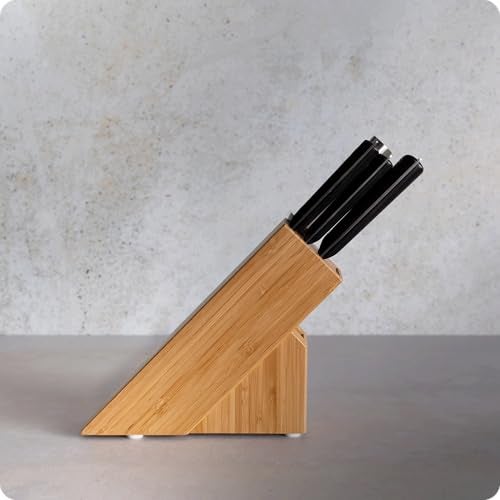 Shun Kazahana 5 Piece Starter Block Set, Includes 8" Chef, 3.5" Paring, 6" Utility Knives & More, Handcrafted Japanese Knife Block Set, AUS10A Stainless Steel Blades, Pakkawood Handles - Image 5