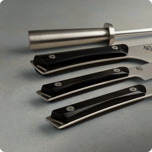 Shun Kazahana 5 Piece Starter Block Set, Includes 8" Chef, 3.5" Paring, 6" Utility Knives & More, Handcrafted Japanese Knife Block Set, AUS10A Stainless Steel Blades, Pakkawood Handles - Image 4