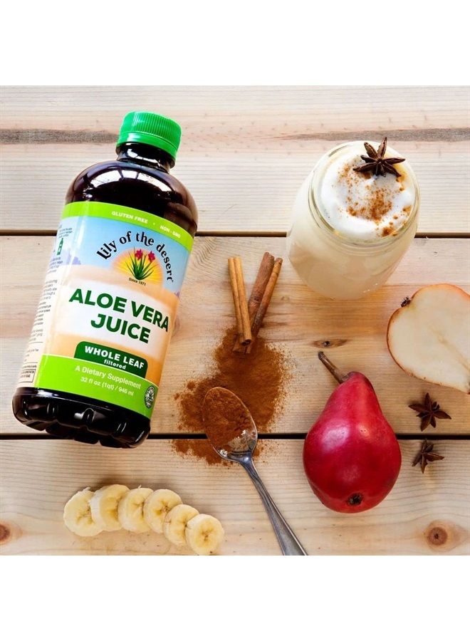 Lily Of the Desert Aloe Vera Juice - Whole Leaf Filtered Aloe Vera Drink, Organic Aloe Juice with Natural Vitamins, Digestive Enzymes for Gut Health, Wellness, Glowing Skin, 32 Fl Oz (Pack of 2) - Image 4