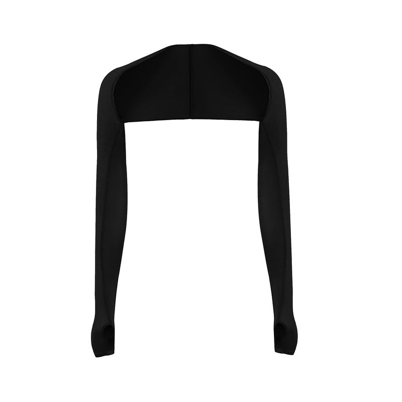 WoLover Women Cooling Shawl Arm Sleeve with Finger Hole, Comfortable & Breathable, Anti-UV, Ladies Sun Protection Cooler Shrug (Black) - Image 1