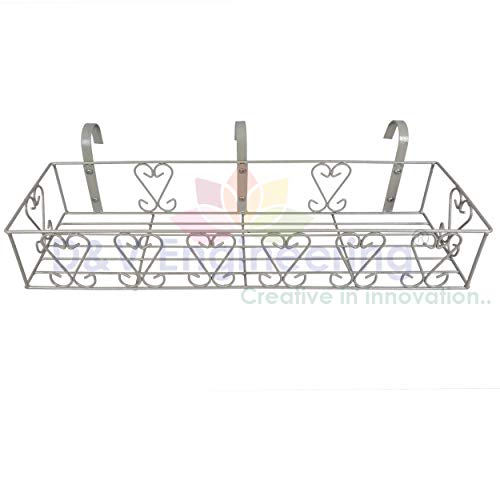 D&V ENGINEERING - Creative in innovation D&V Engineering Metal Railings Pot Stand │Hanging pot stands for plants in balcony Railings (Fixed Hanger, Pack of 1-Grey) - Image 3