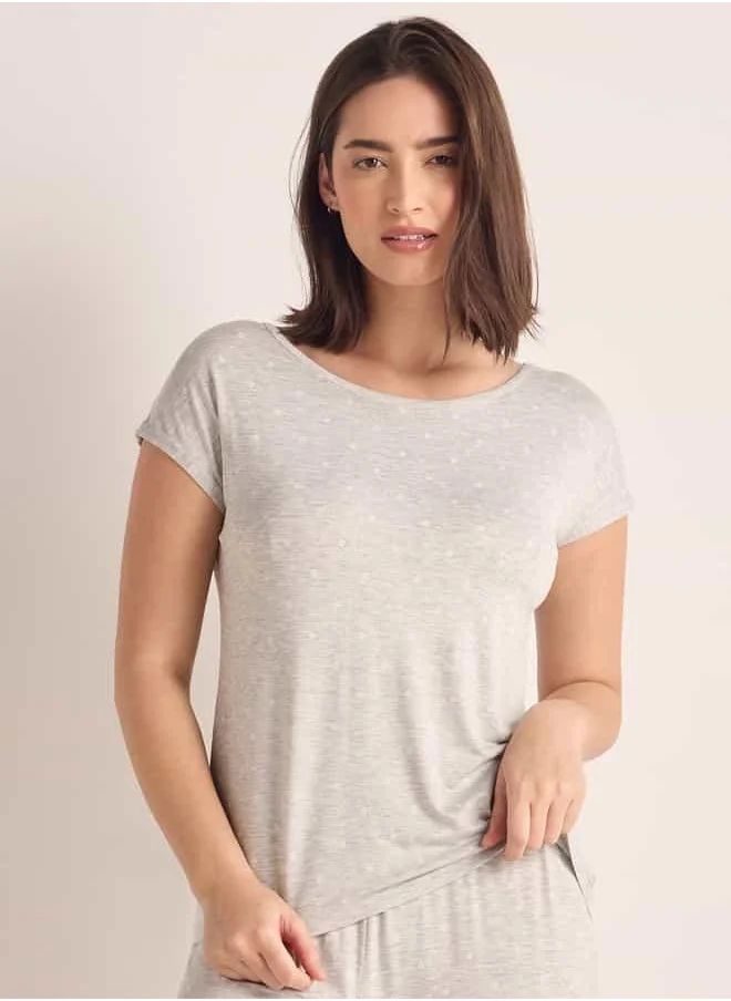 فاف Printed Round Neck Top and Pyjama Set