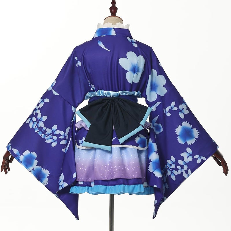 GRACEART Japanese Yukata Kimono Costume Anime Cosplay Robe for Women and Girls - Blue - Image 2