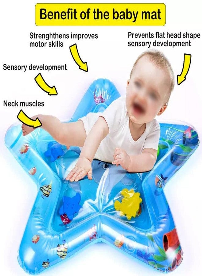 VENJA (LABEL) Baby Kids Water Play Mat | Star Shape Inflatable Tummy Time Indoor Outdoor Water Play Mat for Baby Crawling Cushion Baby Slapped Pad for Inflatable Toddler (Multiprint/Design) - Image 4