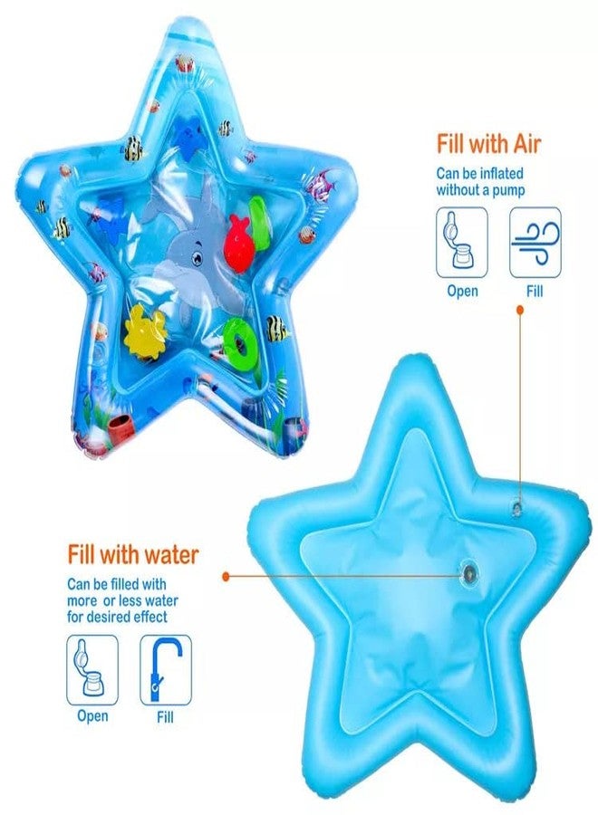 VENJA (LABEL) Baby Kids Water Play Mat | Star Shape Inflatable Tummy Time Indoor Outdoor Water Play Mat for Baby Crawling Cushion Baby Slapped Pad for Inflatable Toddler (Multiprint/Design) - Image 3