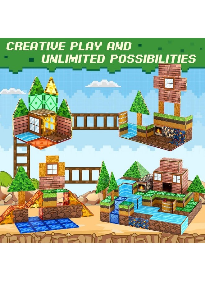 Gooidea Magnetic Building Blocks Stimulate Mine Magworld Building Craft 84PCS Magnetic Tiles Toppers Construction Game Playset Kids Toys Learning Sensory Toys Gift for Age 4-6, 5-7, 8-12 Boys Girls Gamers  - Image 5
