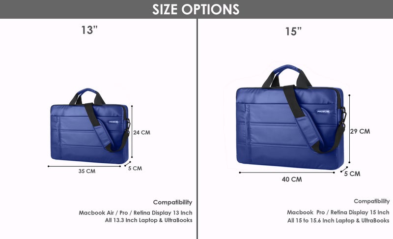 Probus Traveller Business Laptop Sleeve Sling Bag with Shoulder Strap for 13.3/15.6 inch Laptop (Blue, 13.3 Inch) - Image 4