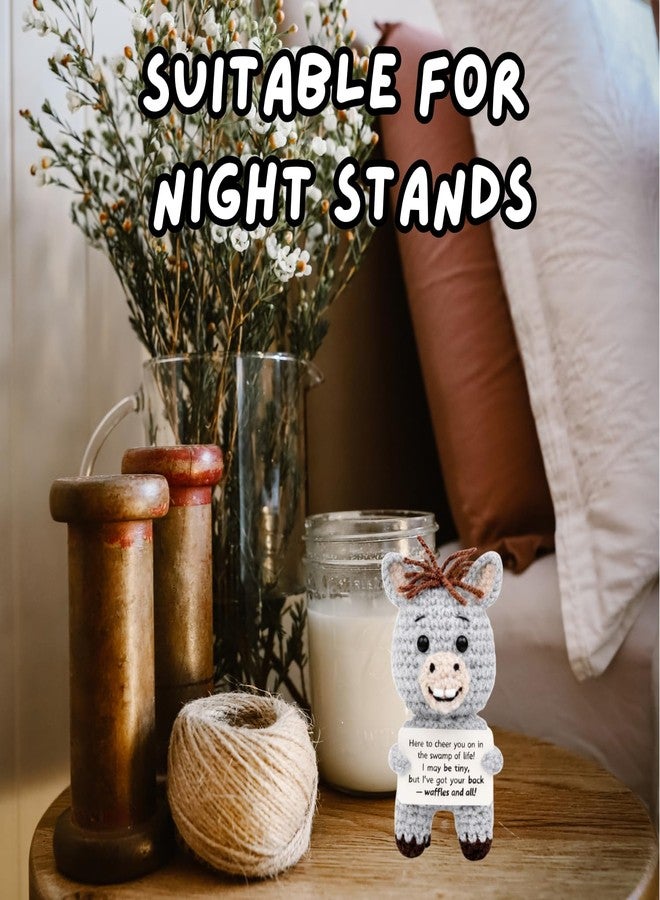 M.O.Q. Handcrafted Inspirational Donkey Crochet Birthday Gifts for Women Men Him Her 14+ Positive Emotional Uplifting Support Small Funny Cute Handmade Crochet Potato Friends (Donkey) - Image 5