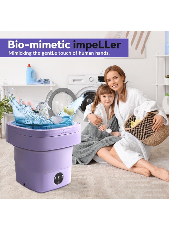 HomKawt Portable Washing Machine, 8L Mini Laundry Washer with 3 Modes Cleaning for Underwear, T shirt,Baby Clothes, Sock, Small Delicates. Foldable Washer and Dryer Combo for Apartment, Home, Hotel, Camping - Image 5