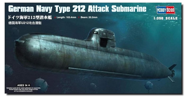 Hobby Boss German Navy Type 212 Attack Submarine Boat Model Building Kit - Image 2