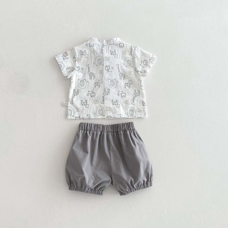 Boys' Short-Sleeved Shirts Hong Kong Style Handsome And Fashionable 2025 Kidsren'S Summer Clothes Boys' Summer Shirts And Shorts Suits Fashionable - Image 5