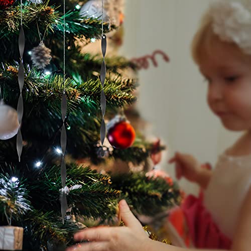 Luxtea 24 PCS Christmas Hanging Ornaments Twisted Aluminum Icicles for Wedding Halloween Holiday Tree Decorations (Matte 7'', Black) - Image 4
