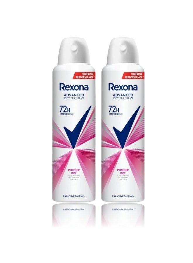 Rexona Powder Dry Advanced Protection 72H Deodorant Spray (200ml x 2 Pieces) - Image 1