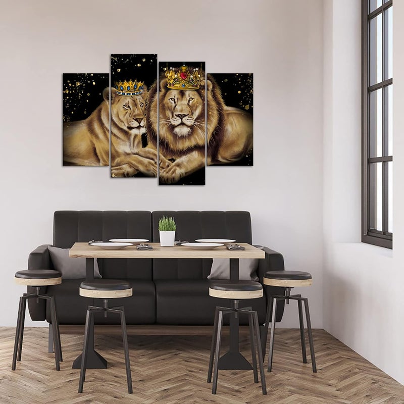 RnnJoile Lion King and Queen Canvas Wall Art - Image 2
