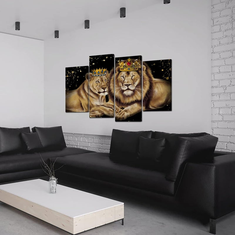 RnnJoile Lion King and Queen Canvas Wall Art - Image 3