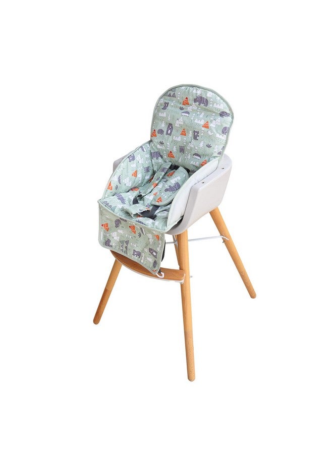 Kocpudu High Chair Pad, High Chair Cushion, High Chair Cover Pad, Safe and Comfort, Soft and Breathable, Cute Pattern, Baby Sits More Comfortable（Green Animal Pattern） - Image 3