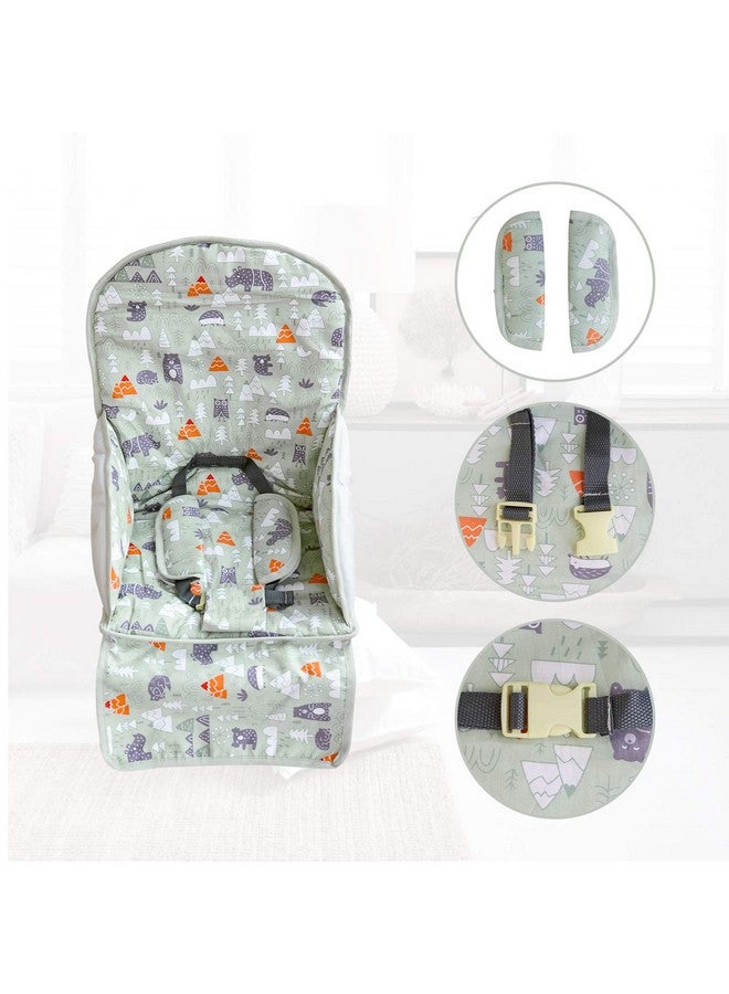 Kocpudu High Chair Pad, High Chair Cushion, High Chair Cover Pad, Safe and Comfort, Soft and Breathable, Cute Pattern, Baby Sits More Comfortable（Green Animal Pattern） - Image 4