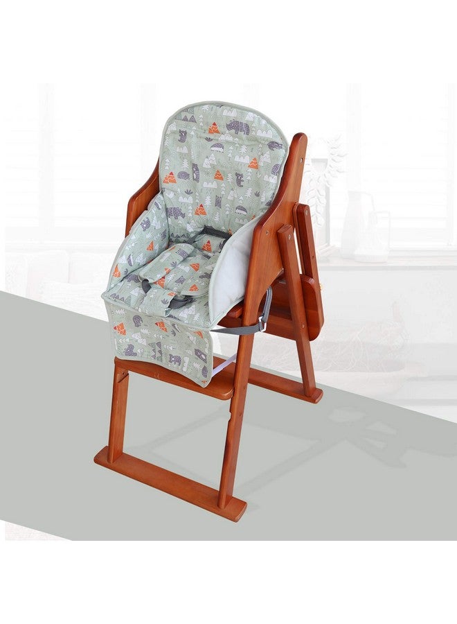 Kocpudu High Chair Pad, High Chair Cushion, High Chair Cover Pad, Safe and Comfort, Soft and Breathable, Cute Pattern, Baby Sits More Comfortable（Green Animal Pattern） - Image 2