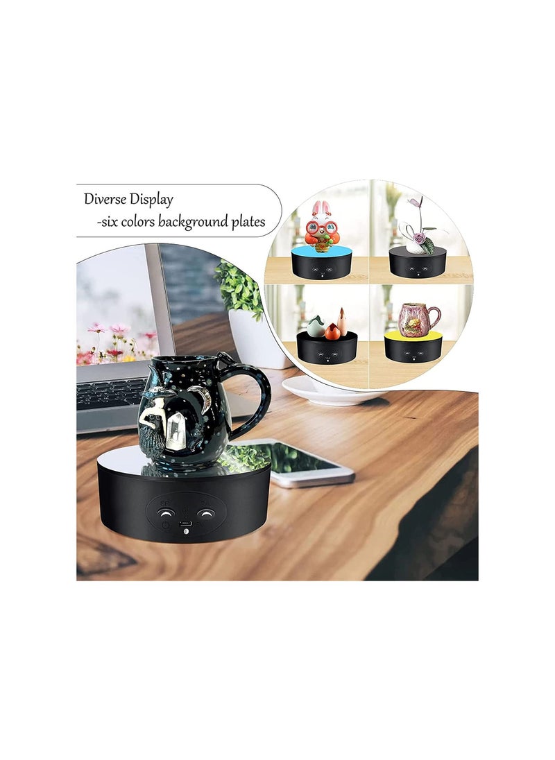 SYOSI - Motorized Rotating Display Stand, 360° Electric Photography Turntable Display Stand Automatic Mute Turntable, 5.1 inch/6.6LB Load, for Display Products Photography Jewelry Watch 3D Models (Black) - Image 1