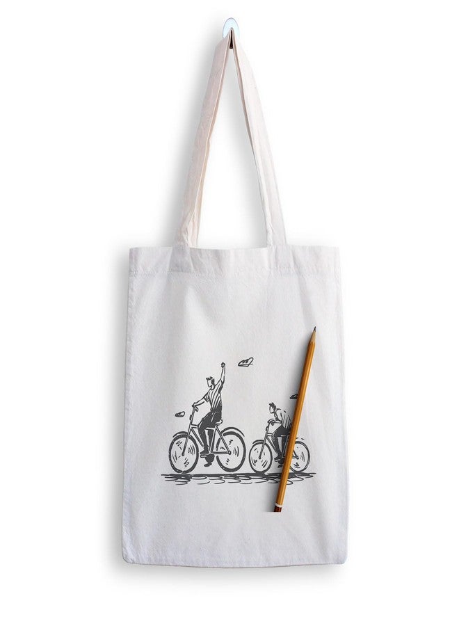 ARTBUG Tote Bag for Women with zip, Aesthetic Canvas tote bag for college girls, office, stylish and reusable - Pencil Sketch - D No - 048 - Image 1